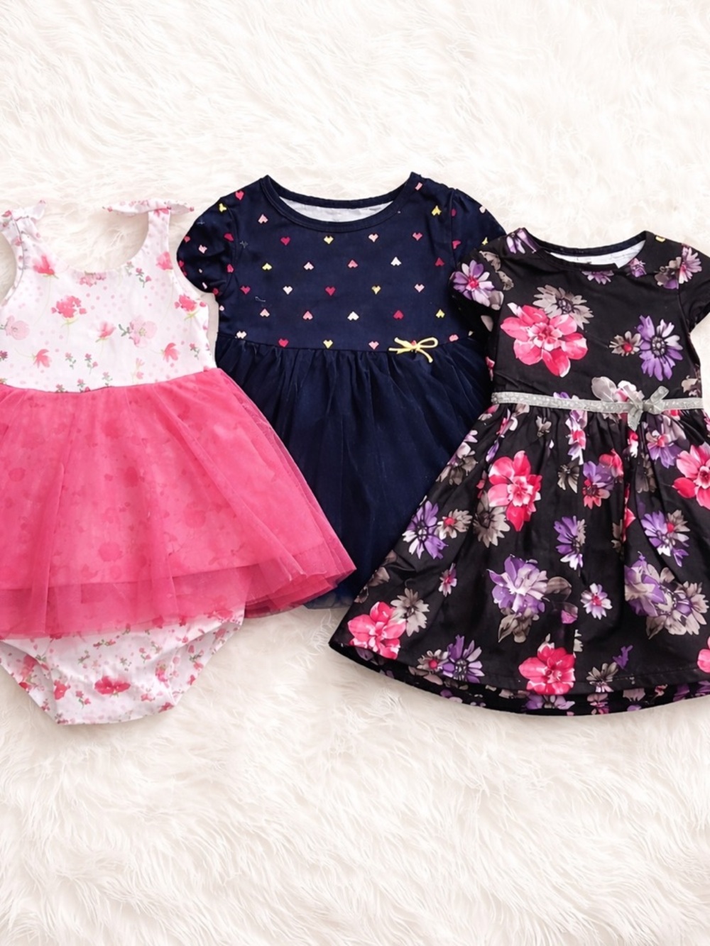 Carter’s & Rene Rofe Baby Girl Dress Bundle 12M NWT Floral Party Dresses